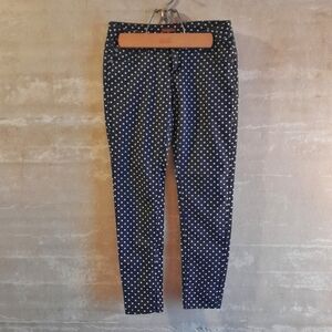 456a. dark navy blue Copper Key polka dot low rise skinny leg pants, 1